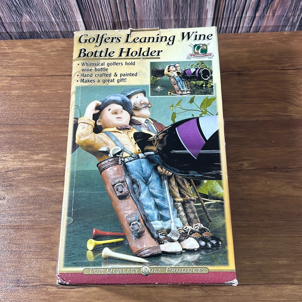 New in box Golfers Leaning Wine
Bottle Holder